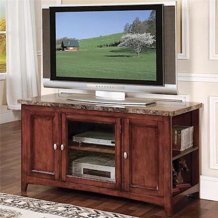 TV Stand with Marble Look Top